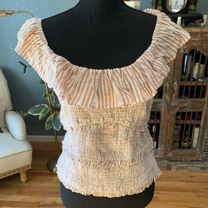 Anthropologie Ruffle striped Top